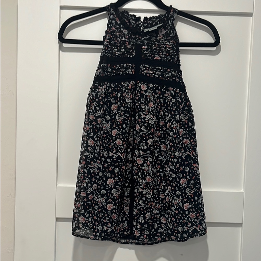Floral Black Top